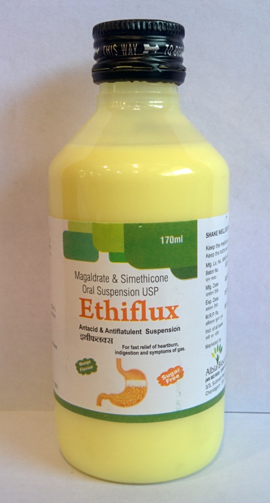 ETHIFLUX SUSP. | Magaldrate I.P. 400 mg + Simethicone 20mg (per 5 ml)
